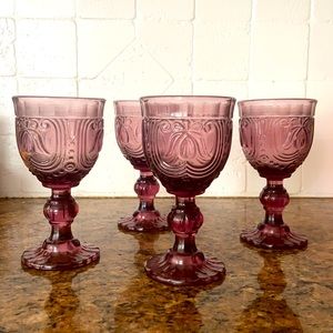 4 purple goblets